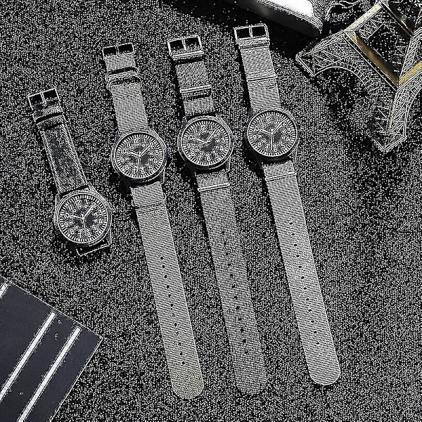 Air Force Field Watch Nylon Rem 24h Display Quartz Urværk 41mm Relogio Masculino