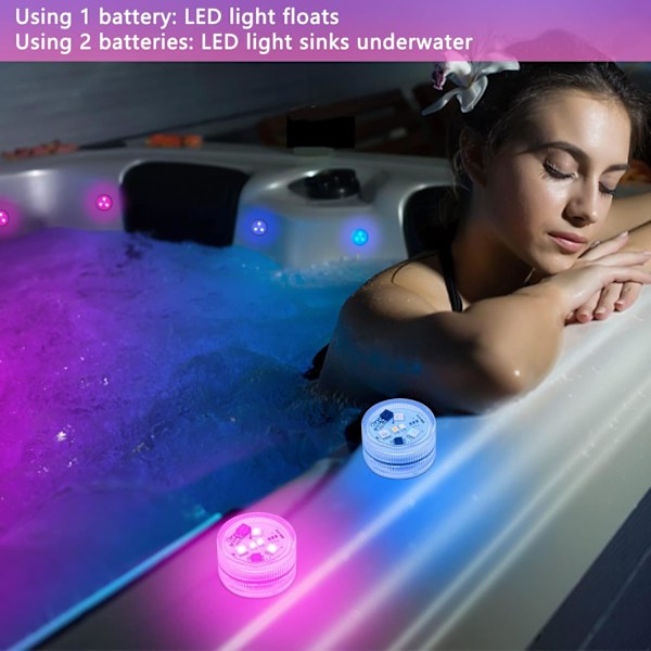 Små Vandtætte LED-Lys med Fjernbetjening, Pool Lys til Festlige Begivenheder, Vandfaste LED-Te Lys til Vase Fiskekum Bryllup Halloween Jul Colourful 1.38in