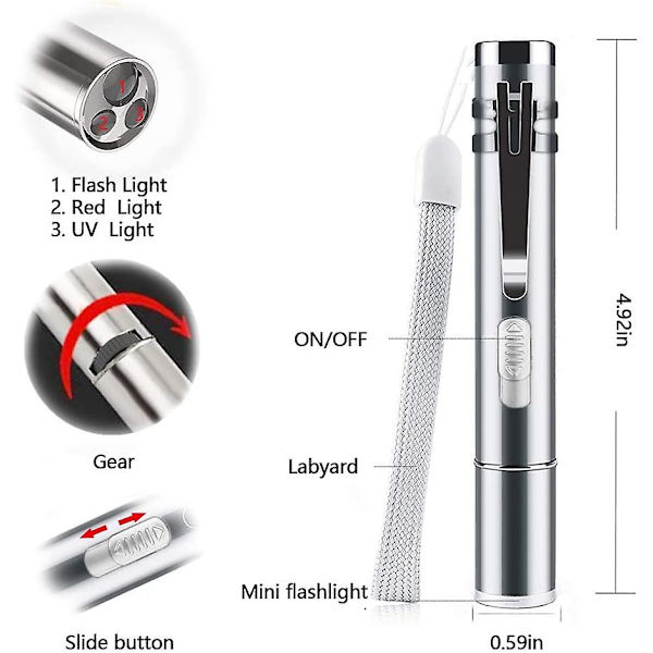 Kattjaktleksaker Interaktiva Jaga Katt Hundleksaker 7 I 1 Multi-mönster Roliga Katt Leksaker Led Ficklampa Med Usb Laddningsbar