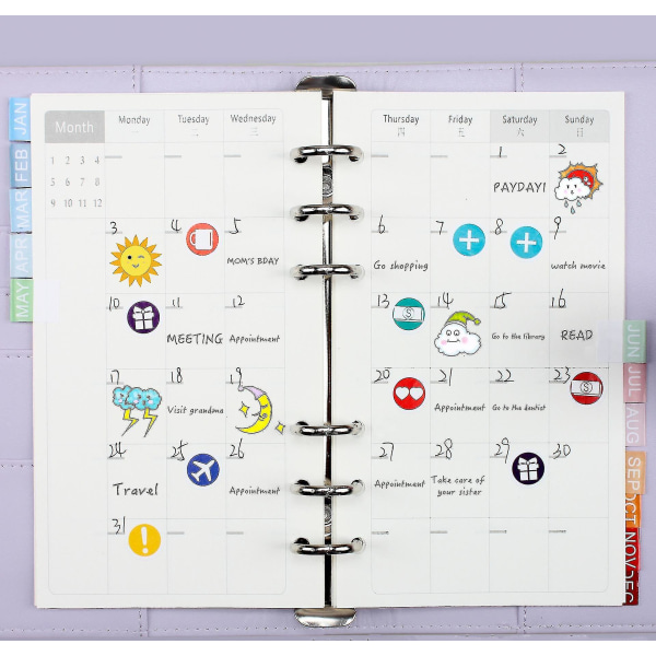 A6 Binder Budget Planner Notebook Home Cash Budget Envelopes System Pu set