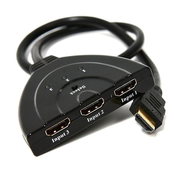3-porttinen HDMI-jakajakaapeli 1080p Multi Switch Switcher Splitter Selector Hub Box