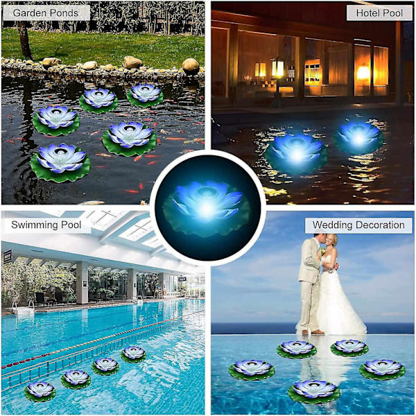 Solcelledrevet Flydende Lotus Lys 7 Farver Rgb Vandtæt Led Pool Lys (pink) (h-2)