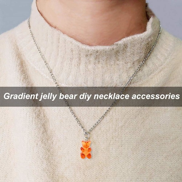 100 stk Gummy Bear Charms Pendants Søte Resin Bear Candy Charms i Lyse Farger Tegneserie Bear Nøkkelringer Smykker Halskjede Charm Søt Armbånd Tilbehør