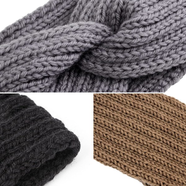 4 Pak Crochet Ørevarmere Hårbånd Blødt Strikket Turban Stræk Hårbånd Varmer til Kvinder Vinter 4 Pack Style 2333