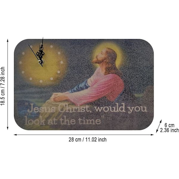 Rolig Väggklocka Jesus, Titta på Tiden Rolig Present, Jesus Väggklocka Religiös Träklocka, Bästa Moderna Skulpturer Heminredning