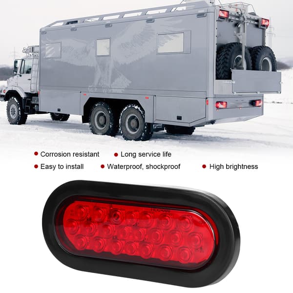 2 stk Tilhengerlys 22 LED Ovalt Sidelys Signallys Baklys HL J‑006