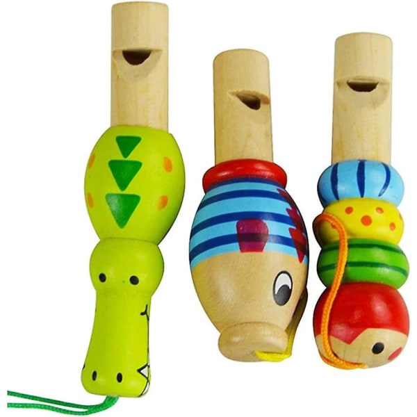 Søde dyr i træ mini fløjter fløjte legetøj baby mini pædagogisk musikinstrument gave fødselsdagsfest loot taske piñata legetøj fyldstoffer farverige til baby K