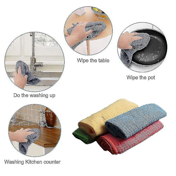 4-pack Mikrofiber Kökshanddukar, luddfria Mikrofiberdukar, Rengöringsduk