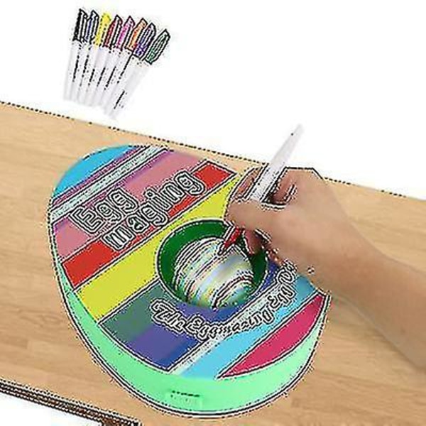Barn DIY-leksak Påskägg Dekoratörsats Färgglada Snabbtorkande Giftfria Markörer A