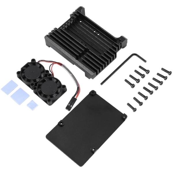 Til Raspberry Pi 4 Kabinet Med Dobbelt Indbygget Blæser Metal S Kabinet Til Raspberry Pi