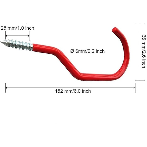 6 stk. Cykelopbevaringskrog Sæt | Højstyrke Opbevaringskroge | Brugskroge | Stigeskrog | Cykel Brackets | Garage