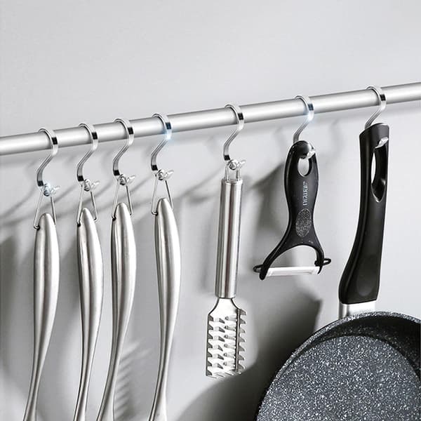 sett med 18 solide og holdbare S-kroker i rustfritt stål (9,5 cm) 9.5cm