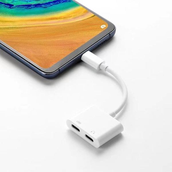 2 i 1 oplader Type C, Aux-konverter, hovedtelefonadapter Dac Usb