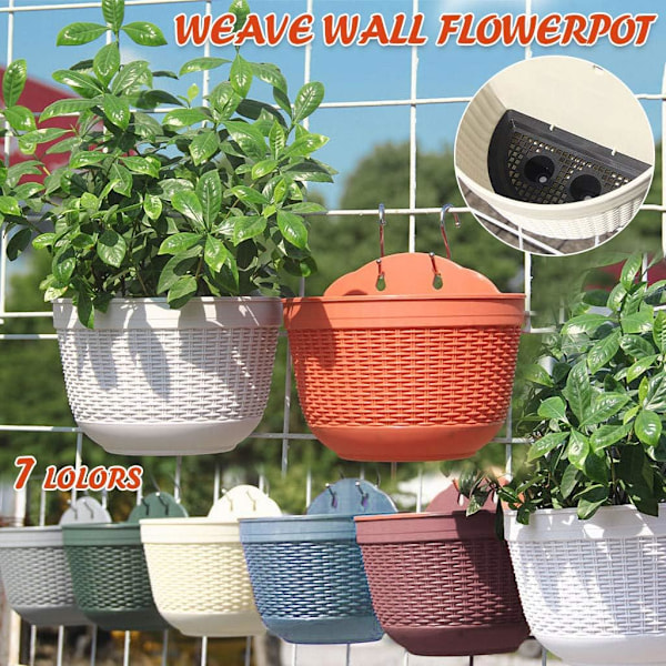 Planter för utomhusväxter, räcke-planter, stora staketplanter, blomkrukor, balkonghinkar, växtkrukor, vägg- och fönsterplanthållare för trädgård, gård och vägg Green 25 Inch