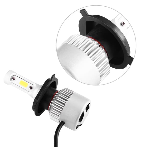 2 stk S2 72W 8000lm LED frontlys COB-pærer Hvit 6500K H4