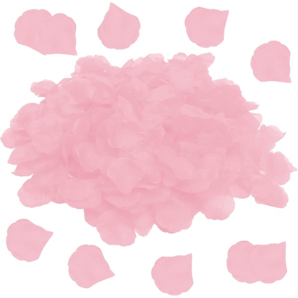 2000 stk. lyserøde rosenblade til soveværelset, kunstige rosenblomster, smagløse emulering silke rosenblade til romantiske scener bryllupsdag, Pink