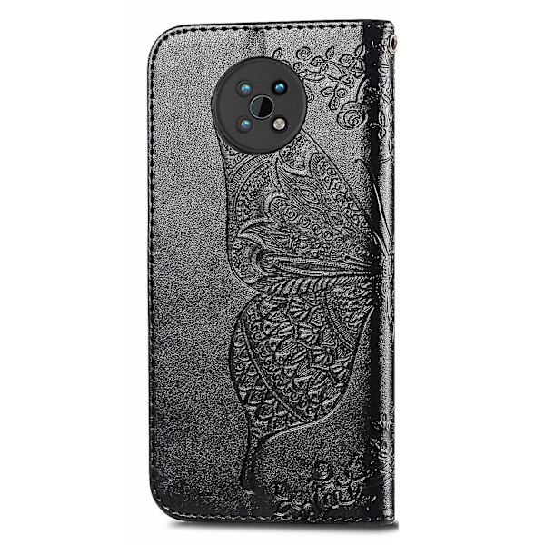 Flip Design Stilig Trykt Butterfly Blomstermønster Lommebok Stativ Telefonveske Lærdeksel For Nokia G50 - Svart Svart