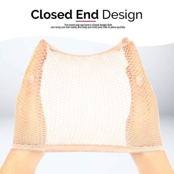 Nylon Parykkhetter, 4 stk Strømpehetter for Parykker Elastiske Parykkhetter Brun