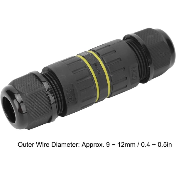 IP68 Vandtæt Kabelglandforbindelse 3-polet Nylon Trådbeskyttelsesforbindelse 912mm M203p 0,5-1,5 Mm Kabelforbindelse 1 Sæt
