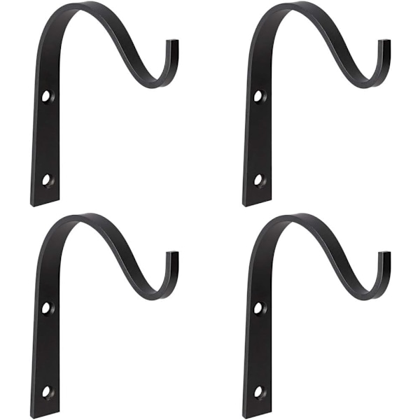 4 Pack Iron Wall Hooks for Hanging Plant Lanterns, Plant Hanger Fence Metal Bracket for Bird Feeders, Wind Chimes, Mason Jar Sconces, Light Outd