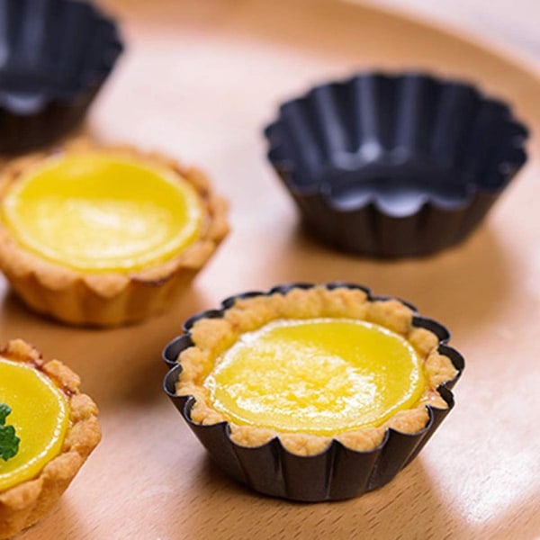 Äggtartformar, Mini Muffinformar Bröd Kakformar Icke-klibbiga Tart Bakverktyg För Kök (5 st, Svart)