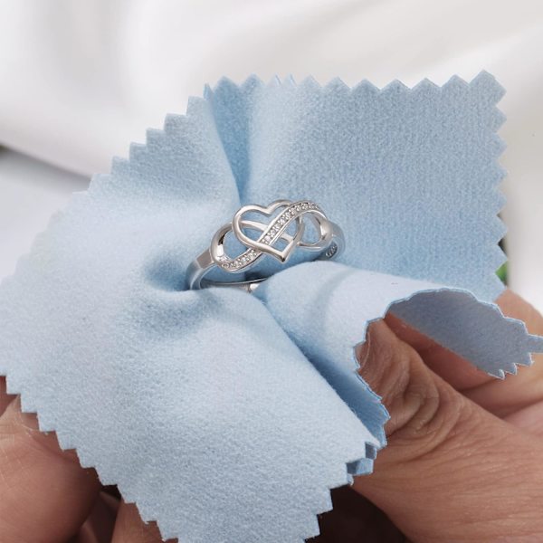 Sølvringer for kvinner, kjærlighetsknute-ringer, justerbare åpne fjærringer, smykkegaver, kryssede ringer for kvinner med cubic zirconia style11