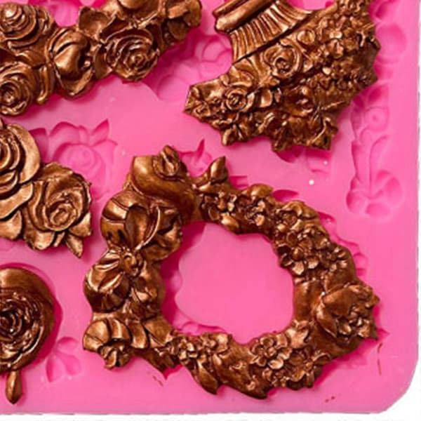 Silikone chokoladeform rosenformede chokolade slikforme bageudstyr non-stick silikonemateriale til køkkenbagning
