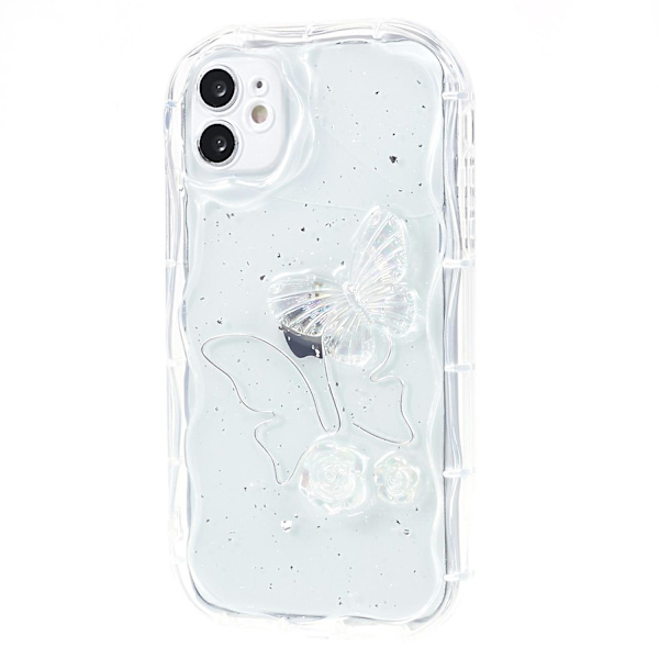 Baksida för iPhone 12 6,1 tum, 3D/Moln-mönster Epoxiflexibel TPU-telefonfodral -