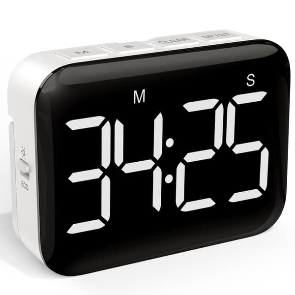 Digital kökstimer - Magnetisk nedräkningstimer med stor LED-display, hög volym och 2 ljusstyrkor, (3 AAA-batterier ingår ej)