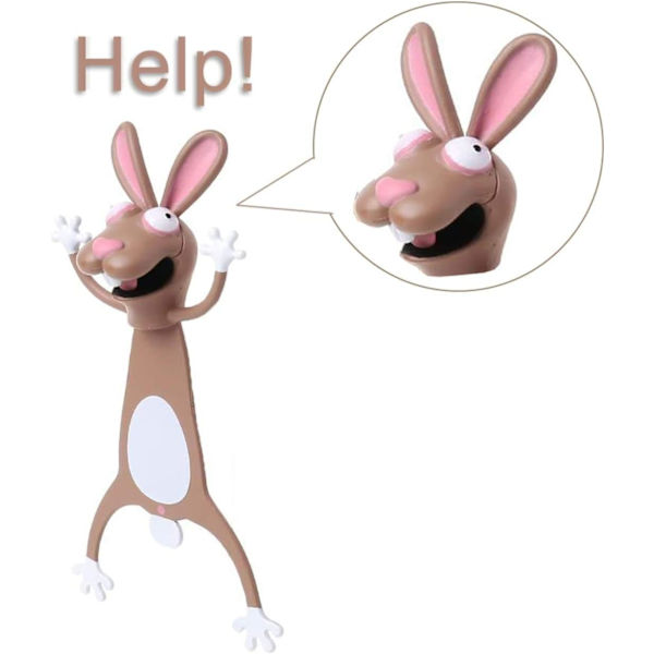 Ihastuttavat kirjanmerkit, KOSTOO Hauskat 3D-sarjakuvakirjanmerkit Eläimet Lukemisen kirjanmerkit Opiskelijoille Toimistotarvikkeet Luova lahja Ihanteellinen pojille ja tytöille (Rabb Rabbit