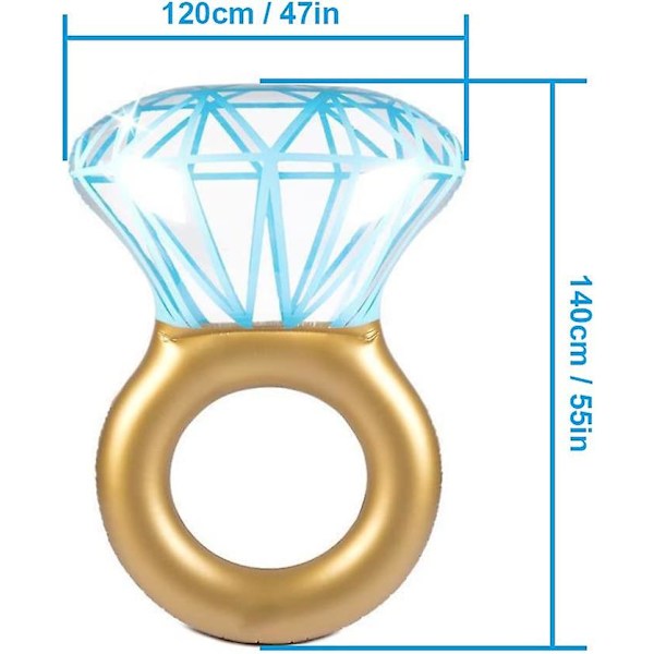 Uppblåsbar boj, Diamant Flyter I Poolen Med Dubbla Snabbkopplingar, Fotorekvisita/Poolhängmattor, Pool Float För Vuxna 120 X 140 Cm