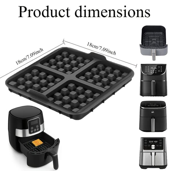 1 firkantet vaffelform — En non-stick bageform, der er kompatibel med de fleste 4- til 7-quart airfryere.