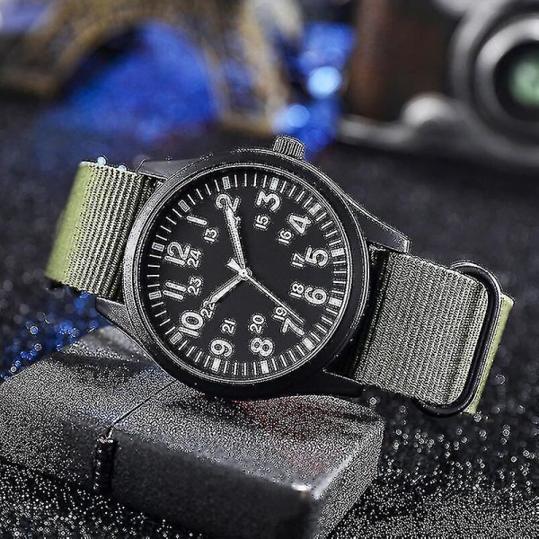 Air Force Field Watch Nylon Rem med 24-timersvisning Kvartsurverk 41mm Relogio Masculino