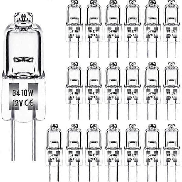 G4 halogenlampor 10W 12V - Varmvit - 20-pack