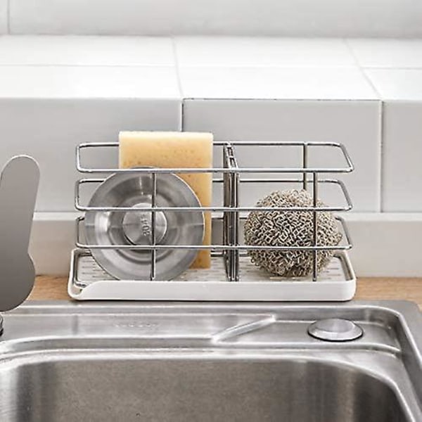 304 Rustfritt Stål Svamp Holder, Multifunksjonell Kjøkkenvask Organizer Vask Caddy Vask | Henge Justerbart Panel