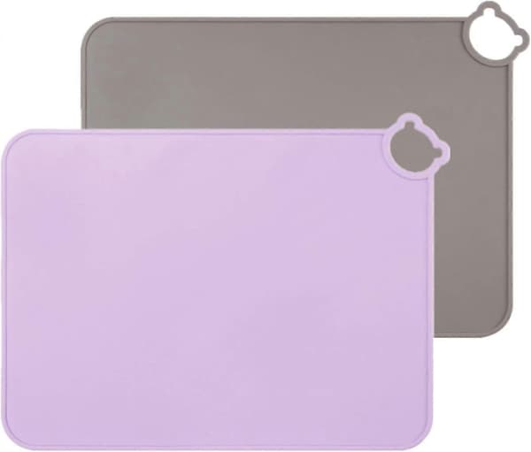 Silikonunderlägg för barn, diskmaskinssäkra underlägg, bärbart reseset för småbarn, 2-pack