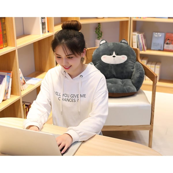 Cute Cartoon Animal Shape Seat Cushion with Lumbar Support Anti-slip Plush Chair Pad Sofa Cushion Back Support Armchair Pad Thicken Floor Reading Se