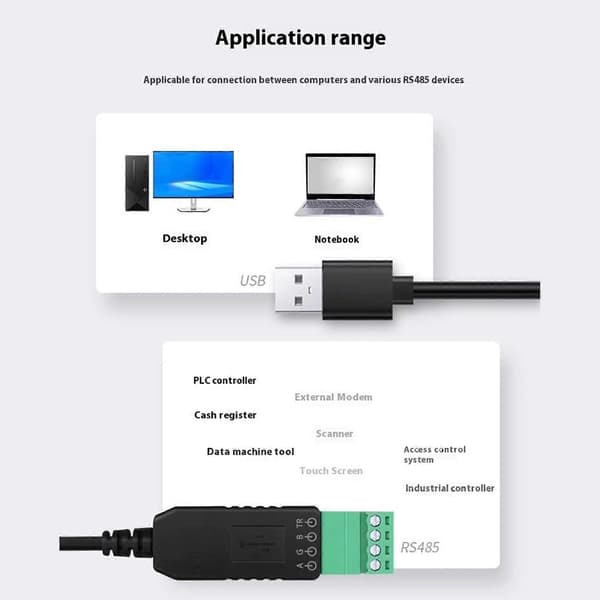Kompakt RS485 Seriell til USB-konvertermodul Plugg og spill-design for stabil dataoverføring i automasjonssystemer