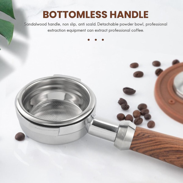 58 mm ruostumattomasta teräksestä valmistettu kaksoiskorva kahvinkeittimen kahva pohjaton suodatin Portafilter Universal Espre