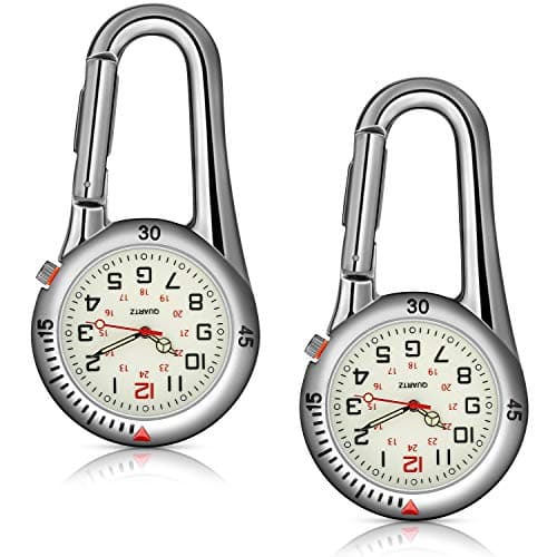 Lysende Clip-On Kronometer med Quick Release til Professionel Brug og Udendørs Aktiviteter, Assorterede Stilarter, 2-pak Silver