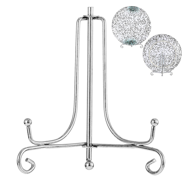 4 pakker jern display stand, jern staffeli display, fotoholder stand til boligindretning (sort, 7 tommer)