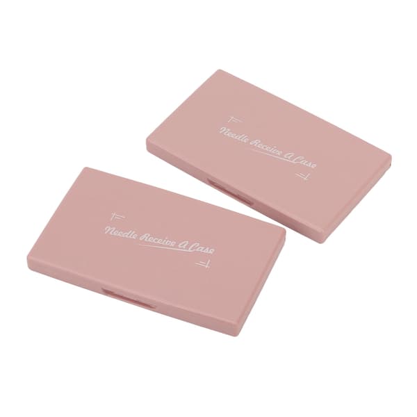 2 st magnetiska nålfodral rosa rektangulär form plastmagnet bärbar synålshållare för metallföremål