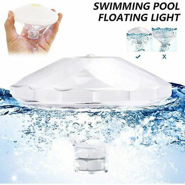 Farverig flydende pool lys Ip68 nedsænkelig LED lys, LED undervandslys med 7 tilstande til badeværelse svømmepøl spa dykning lys (1 stk)