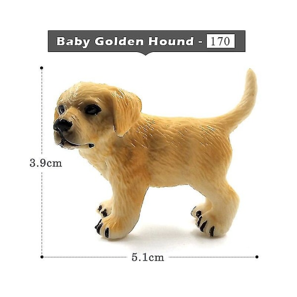 Farm Simulering Liten Hound Dalmatiner Mops Hund Dyremodell Figurer Hjemmeinnredning Figur Dekor Tilbehør Gave Til Barn Leker,baby Golden Hound-a H