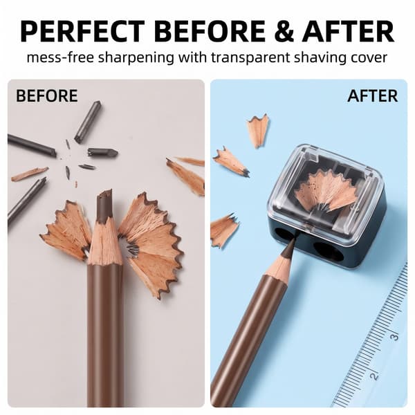 Sæt med 6 makeupblyantspidsere – præcisionsspidsere til læbe- og øjenblyanter