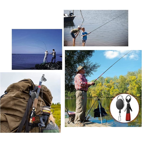 Fish Quick Knot Tying Tool 4 i 1 Fluesfiskeri Line Clippers Fluesfiskeri Udstyr Hurtig Knot Tying Tool og Retractors Combo til Fluesfiskeri Værktøjs Sæt