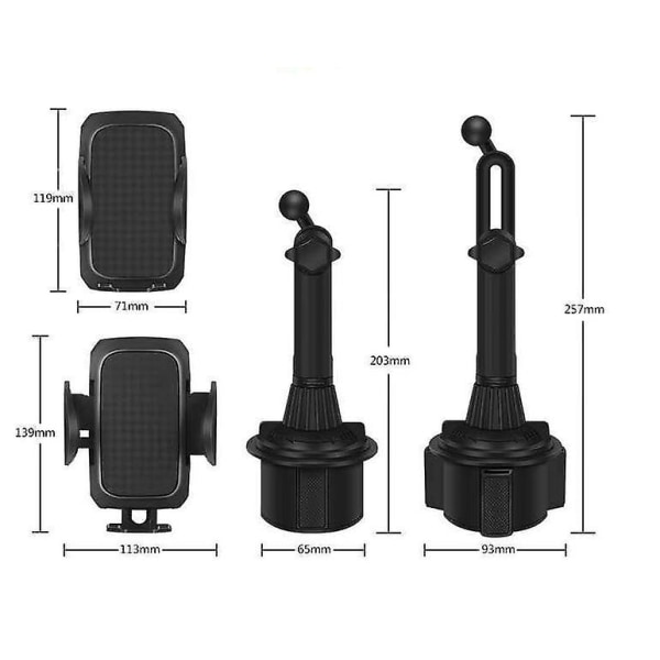 Justerbar bilkopphållare Smart Phone Cradle Stand Mount för mobiltelefoner