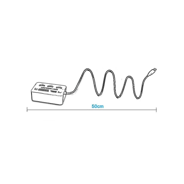 7-i-1 Bärbar Multifunktionell 3-Port USB-Hub 2.0 Splitter Combo Kortläsare Stöd TF SD M2 SDHC