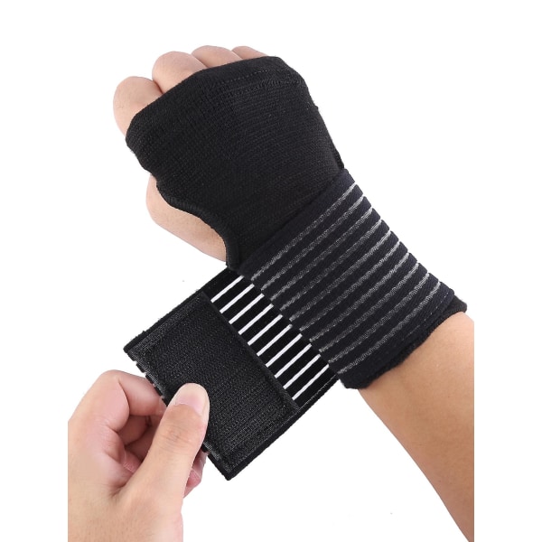 Handledsskena, 2-pack elastisk handledsbygel med rem, handledskompressionsband, justerbar handledsrem Lindrar handledssmärta, tendonitis, sportanvändning för män