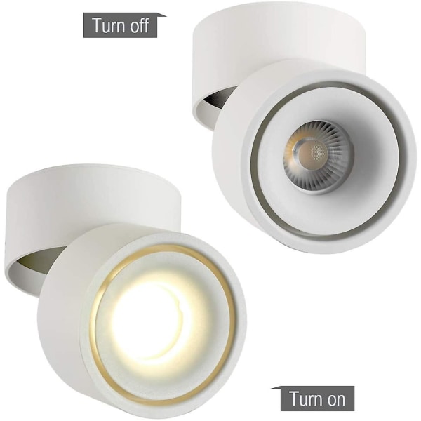 12w Led Ceiling Spotlights, Adjustable Lamp Body Angleceiling Sconce, Led Ceiling Light, 10x10x10cm (white-4000k) [energy Class A+]